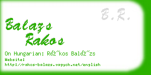 balazs rakos business card